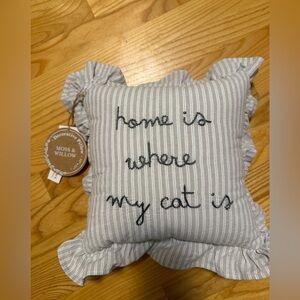 NWT Moss & Willow Home is where my cat is Throw Pillow